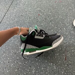 Jordan Black and Green Sneakers